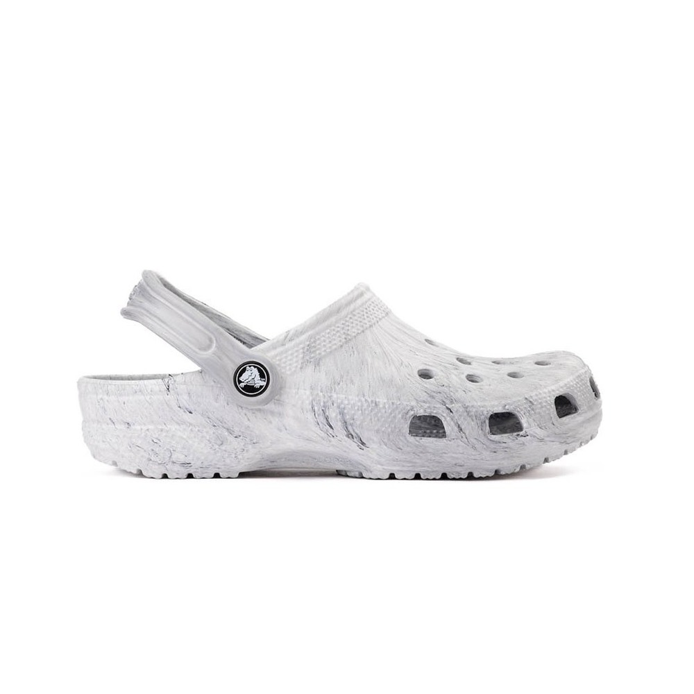 Crocs Classic Clogs W10 M8 Grey Marbled Comfort Slip On Water Shoes
